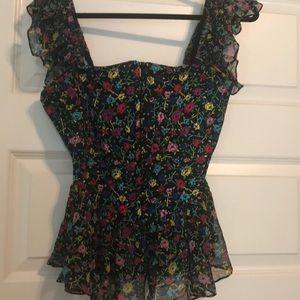 Betsy Johnson floral print corset top - size lg